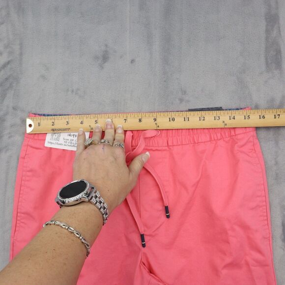 Tommy Hilfiger Pants Mens XS Pink Flat Front Straight Drawstring Pocket Casual - Picture 4 of 16